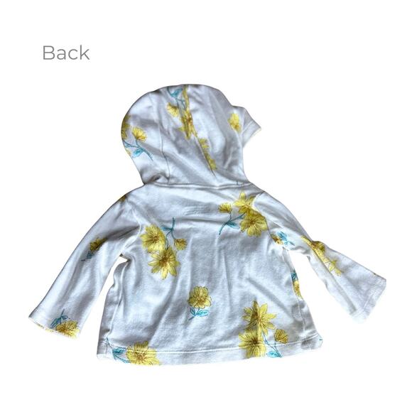 Carter’s Baby Girl Floral Hoodie Jacket White/Yellow/Blue Size 3M - Picture 2 of 5